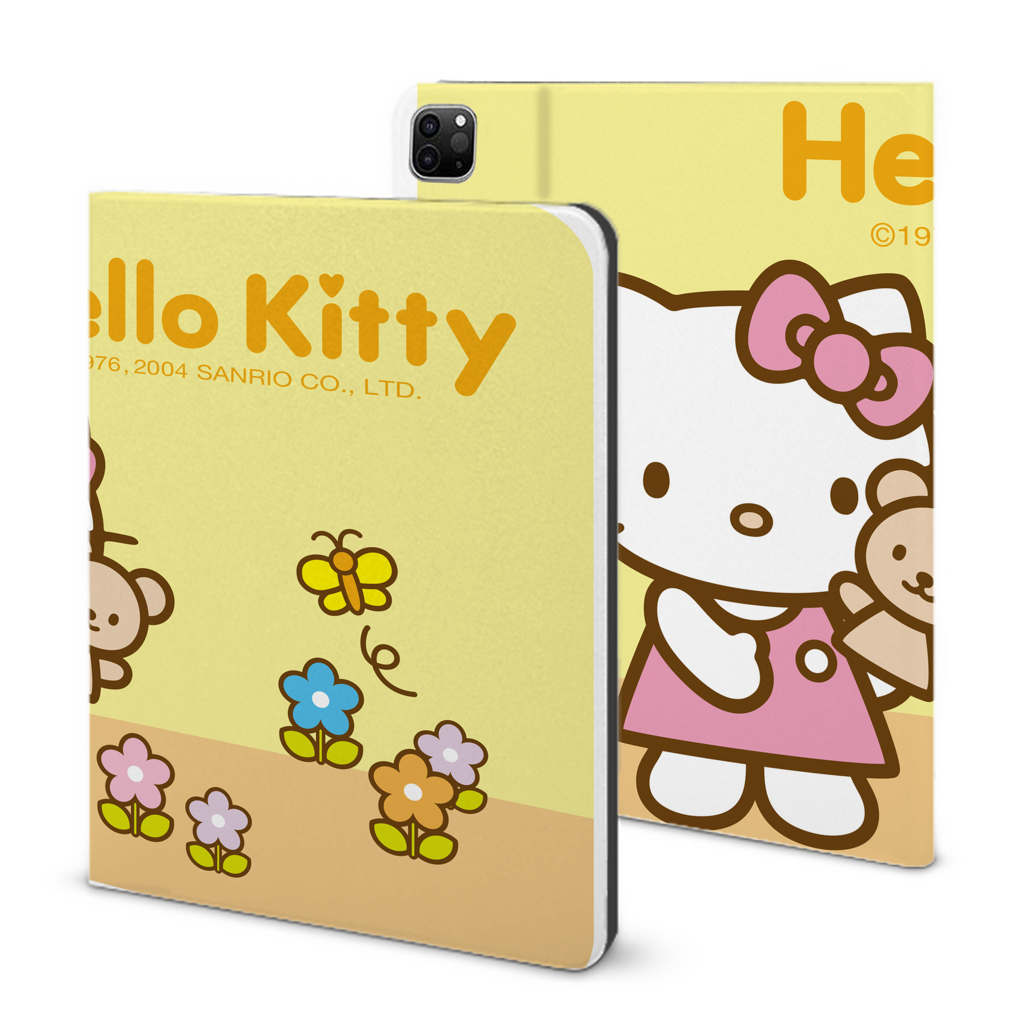 （画像用） Hello Kitty ハローキティ IPad ケース ブック型 PUレザー TPU 耐衝撃 軽量 薄型 ペン収納なし 全面保護 IPad 各モデル対応
